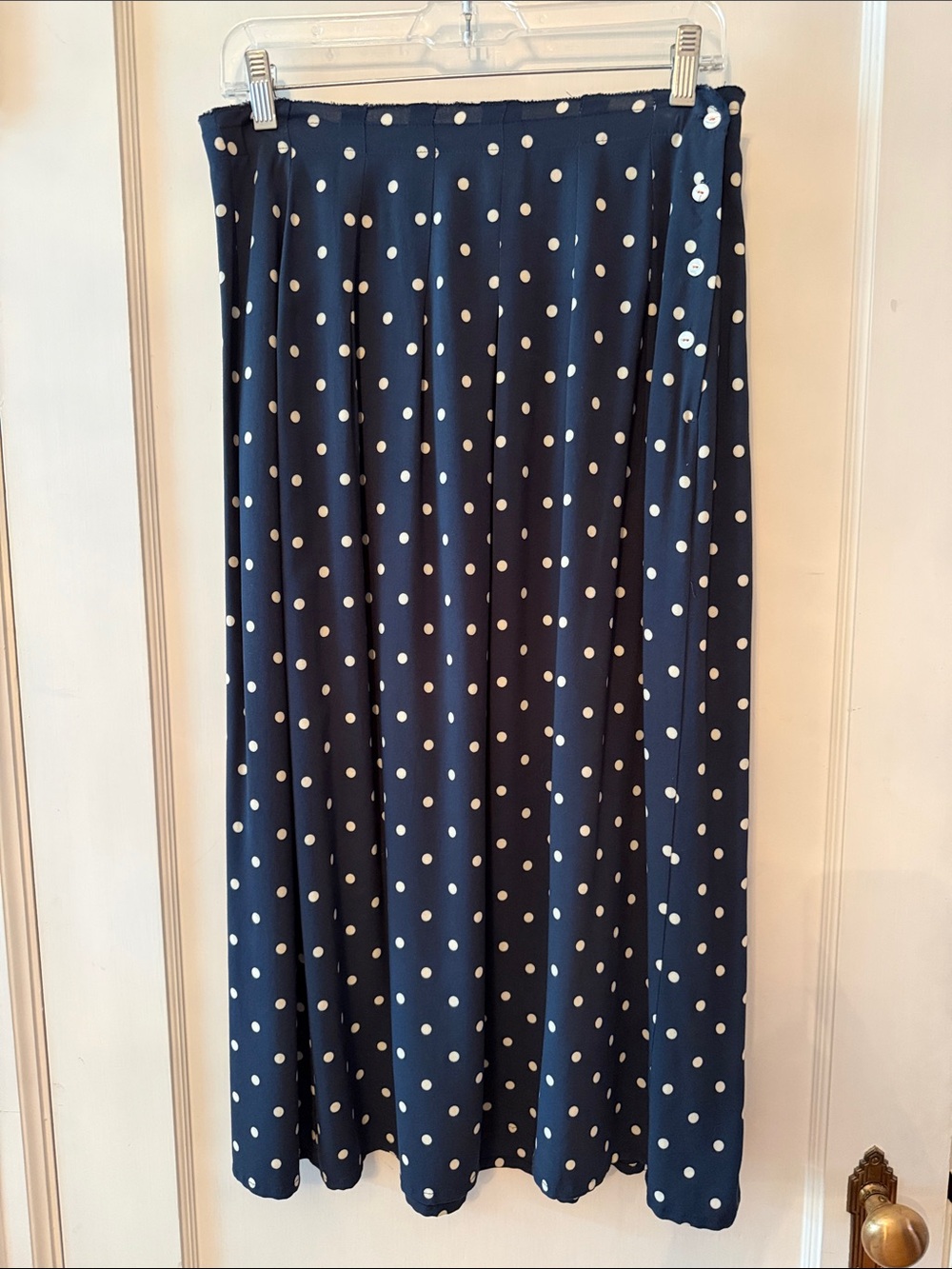 Bellerose Navy and White Polka Dot Maxi Skirt